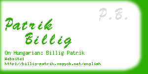 patrik billig business card